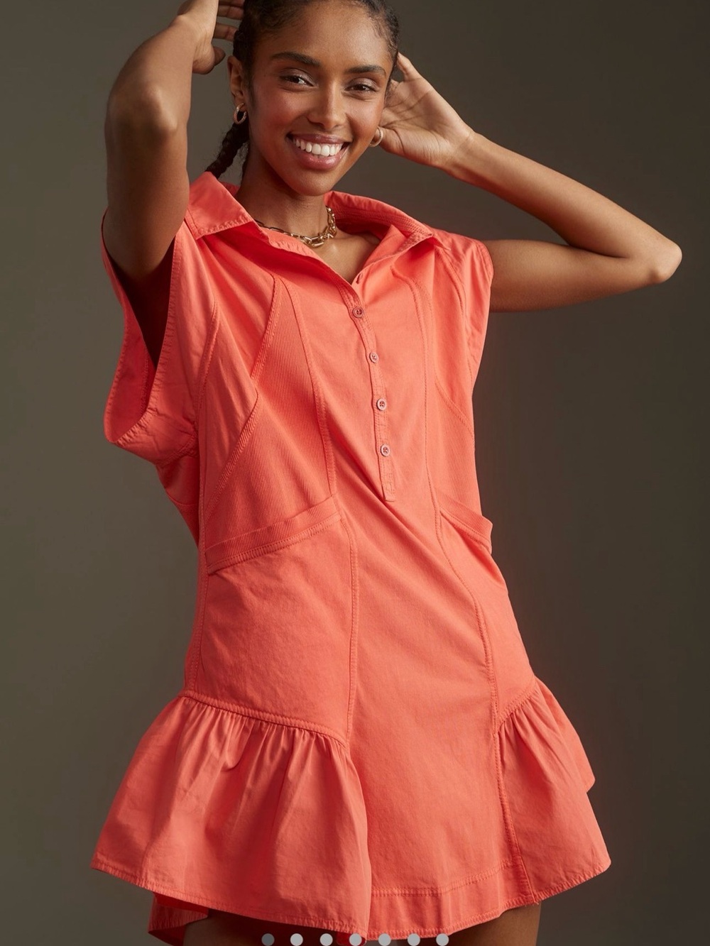 Daily Practice By Anthropologie Short Sleeve Tango Dress Size XL Orange/Red
